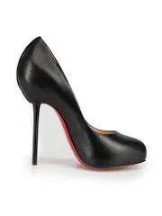 Black Leather Big Stack Platform Heels