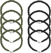 [BFQZ] 8 Pcs Military Twisters Trouser Twists, Elastic Boot Straps Trouser Twists Leg, Ties Military Boot Blousing Straps Blousing Garters With Metal Hooks For Pants Men And Women Outdoor Hiking Military