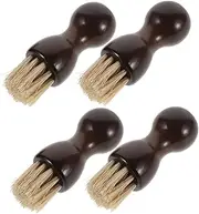Healvian 4Pcs Horsehair Shoe Cleaning Brush Ergonomic Boot Brush for Polishing Shoes Boots Compact Durable Design for Long Term Use for Daily Footwear Care
