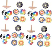 4Sets Gyro Colorful Peg Top Playthings for Natural Enhances Coordination and Motor Skills Fun Outdoor Activity