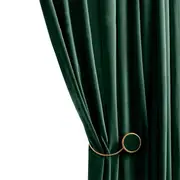 Anydrape Curtain 100cm Dark Green Modern Blackout Curtains for Living Room Bedroom Window Treatments Sound Proof Curtains Drapes