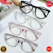 Transparent Computer Glasses Frame Women Men anti Blue Light round Glasses Black