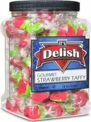 Gourmet Red Strawberry Flavored Taffy Chews by Its Delish – 18 Oz Jumbo...