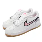 NIKE 休閒鞋 AIR FORCE 1 LV8 GS 女鞋 經典款 皮革 刺繡字母 膠底 大童 白 粉 DB4542-100