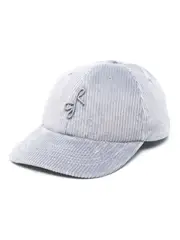 logo-embroidered corduroy cap