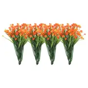 Artificial Flower Heads, Plastic Mini Peony Hydrangea Orange Red Faux 12Pcs