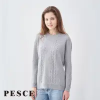 在飛比找momo購物網優惠-【PESCE】長袖圓領毛衣、Cashmere喀什米爾絞花套衫