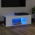 TV HiFi Cabinet Unit Entertainment Centre with LED Lights Multi Colours 90cm