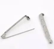 25pcs 39x5mm Brooch or Badge Backs, Pins, Bar Clasps,Silver tone Alloy, Back Pin