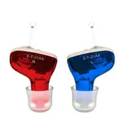 1pair Invisible In-Ear Hearing Aid Sound Amplifier For The Elderly And Hearing Impaired 1pair Red and Blue