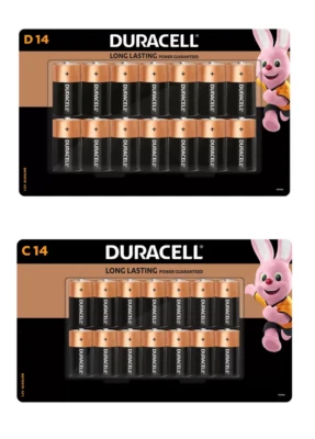 14 Pack Duracell D or C Alkaline 1.5V Battery Batteries Brand New