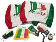 Italy Headrest Cover Flag, Italia Boxing Gloves Mini Banner Keychain Italian
