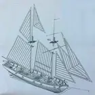 1:100 Halcon Wooden Sailing Boat Model DIY Kit Ship Assembly Decoration Gift JFD