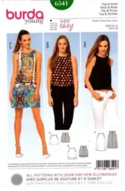 Burda Sewing Pattern 6541 Burda Young Top Dress Sizes US 6-18 EUR 32-44
