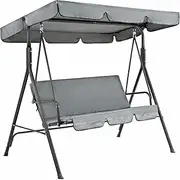 Waterproof Awning Game For Patio Swing With Cushion Cover, Upper Spare Case And 3 -Seater Swing Seat, Oxford Fabric, Sun Resistant, Seat Cover For