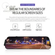 10in HD 1080P Dual Lens Car DVR Rearview Mirror Dash Cam Recorder+Rear Camera