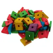 50pcs Parrot Wooden Block Toys Bird Wooden Chewing Toy Pet Bird Bite Toys