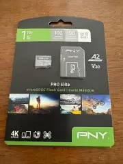 New PNY PRO Elite microSDXC Flash Card 1TB P-SDU1TBV32100PRO-GE