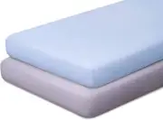 Fitted Playard Sheets 2 Pk for Mini Crib, Ultra Soft Material Nursery Sheets