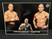 UFC GEORGES ST PIERRE GSP HAND SIGNED PRINT PHOTO COA - MCGREGOR KHABIB