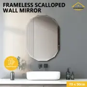 Viviendo Crystalline Mirror 70x90cm Beveled Edge Wall Mirrors Frameless Deco