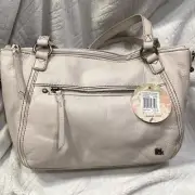 The Sak Lucia Stone Leather NEW Womens Medium Satchel Shoulder Bag 107703 $149