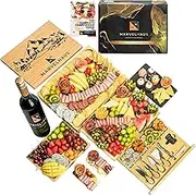 MARVELHAUS Large Charcuterie Board 19 pcs accessories, Cheese Board With Mountain Scene, Cheese Board & Knife Set, Bamboo Charcuterie Boards, Cheese Servers-Unique House Warming New Home, Wedding Gift