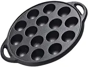 Mini Cake Pans Cast Iron Snail Escargot Plate 15 Compartment Holes Black Pancake Mold