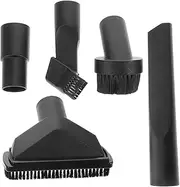 jojofuny 5pcs Vacuum Cleaner Accessories Kit, Universal Attachments for Home, Office, Car Cleaning, Includes Round Dust Brush, Crevice Tool, Pp Hair Brush, 2-in-1 Tool, 32mm to 35mm Adapter, Black