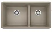 Blanco 441296 Precis 33" Undermount Double Basin SILGRANIT Kitchen Sink Truffle
