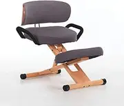 Kneeling Chair Computer Chair Solid Wood European Learning Chair Lifting Engineering Sitting Posture Correcting Chair Positive Posture Writing Chair backrest Kneeling Chair Ergonomic Office Chair,Gray