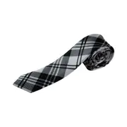 Mens Black & White Criss Cross 5Cm Skinny Neck Tie