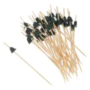 Bamboo Cocktail Toothpicks Christmas Tree Drink Picks Skewer 100Pcs, Green