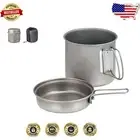 Ultralight Titanium Backpacking Cookware Set - Trek 1400 Pot & Pan, 47.3 fl oz