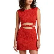 $200 NWT BEC + BRIDGE Effie Cut-Out Knit Mini Dress, Cherry, 4 (US)