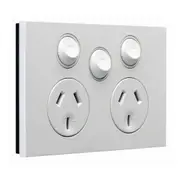 Clipsal Saturn Zen Double Powerpoint with Extra Switch Zen White 10 Amp 250V - Z4025XA-ZW