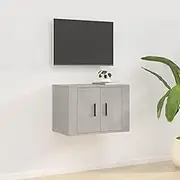TV Stand for Living Room, Bedroom Entertainment Center, Modern Media Console Table, Wall Mounted Storage Cabinet, Grey Furniture, Shelf, Rack & Televison Set