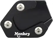 FUSHENGLI Compatible with DAX125 ST125 MSX125 Monkey 125 GROM 125 Side Stand Enlarge Kickstand Sidestand Foot Enlarger(Black Logo Monkey)