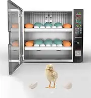 Egg Incubator, 60 Eggs Digital Incubator with Fully Automatic Egg Turning and Humidity Control 80W Clear Hatching for Chicken Duck Eggs