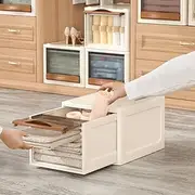 Viviendo Stackable Home Storage Box Drawer Wardrobe Organiser Front Top Opening - Brown/X Large