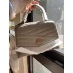 TORY BURCH 專櫃 真羊皮 稀有 大象灰 可揹可提  全新 黛妃包 絕版 出清特價