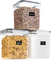 Medium Food Storage Containers with Lids Airtight 2.5L /84.5Oz, for Flour, Sugar