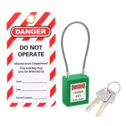 Lockout Tagout Locks with Key, Loto Locks Safety Padlock Style 2, Green