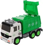 Friction Powered Garbage Truck Educational Recycling Vehicle for Boys Stimulates Imagination Creative Play Present for Ages Pull Back Die Cast Model