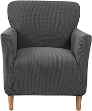 ZLHETWT Armchair Slipcover, Polyester Stretch Chair Covers Banquet Armchair Protector All-Round Protection Armchair Sofa Covers Wear Resistant Sofa Slipcover Couch Sofa Cover for Home Office (Grey)