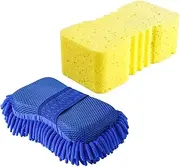 CHICAMPERA 2pcs Car Wash Sponge High-Density for Car Detailing Non-Scratch Cleaning Sponge for Wash Shower Wax Application