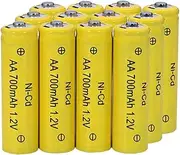 12 Packs 1.2V AA 700mAh Ni-Cd Rechargable Batteries for Solar Lights,Lawn Landscape Lighting（AA Size）