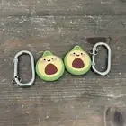 Avocado Air Tags Keychain Two Cases 2021 GPS Smile Character Soft Silicone