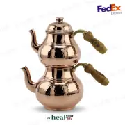 Turkish Copper Teapot Handmade Hammered Tea Pot Tea Kettle Traditional Authentic