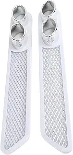 CHILDWEET 2pcs Car Decorative Air Flow Vent Stickers Simulated Rear Grid Vent Design for Auto Decoration White Durable Material for Use